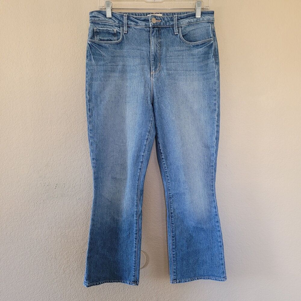 L'Agence Jeans Womens Size 28 Blue Mira High Rise Crop Micro Kick Bootcut Denim